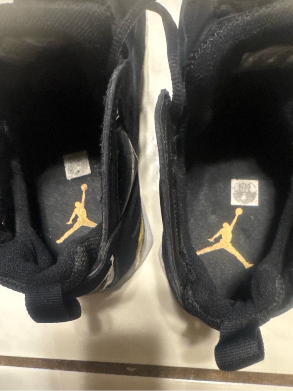 Jordan Black Sneaker with Gold Jumpman Accent - Picture 5 of 6